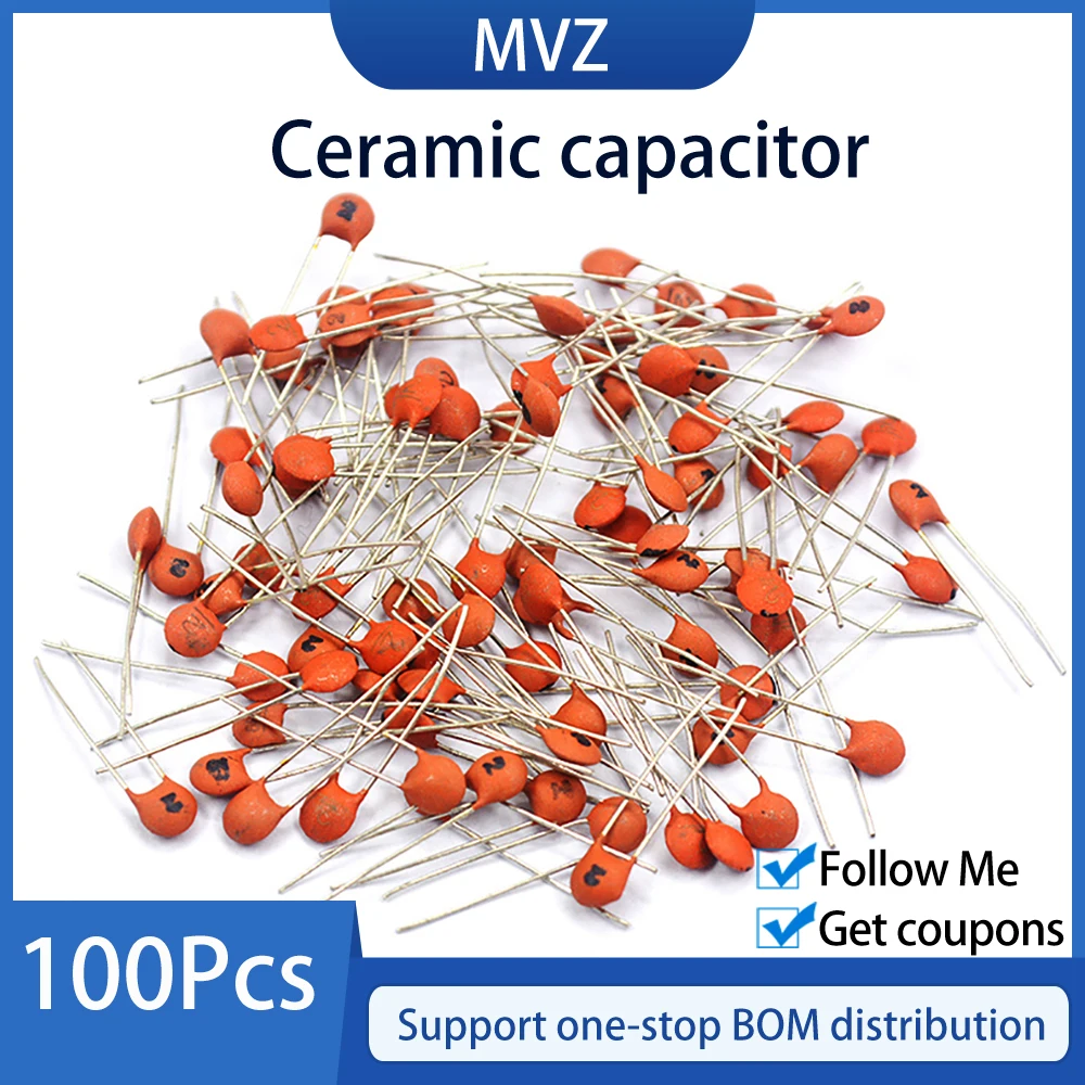 100pcs Ceramic capacitor 50V 1500PF 2000PF 2200PF 3300PF 3900PF 4700PF 5600PF 6800PF 10NF 15NF 20NF 22NF 33NF 47NF 68NF 100NF