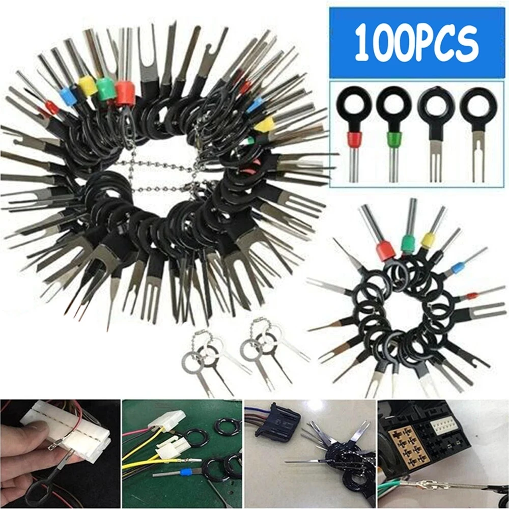 100pcs Puller Tool Motorist Kit Wires Pin Extractor Automotive Stylus Tooling Set Car Terminals Removal Auto Disassembly Tooling