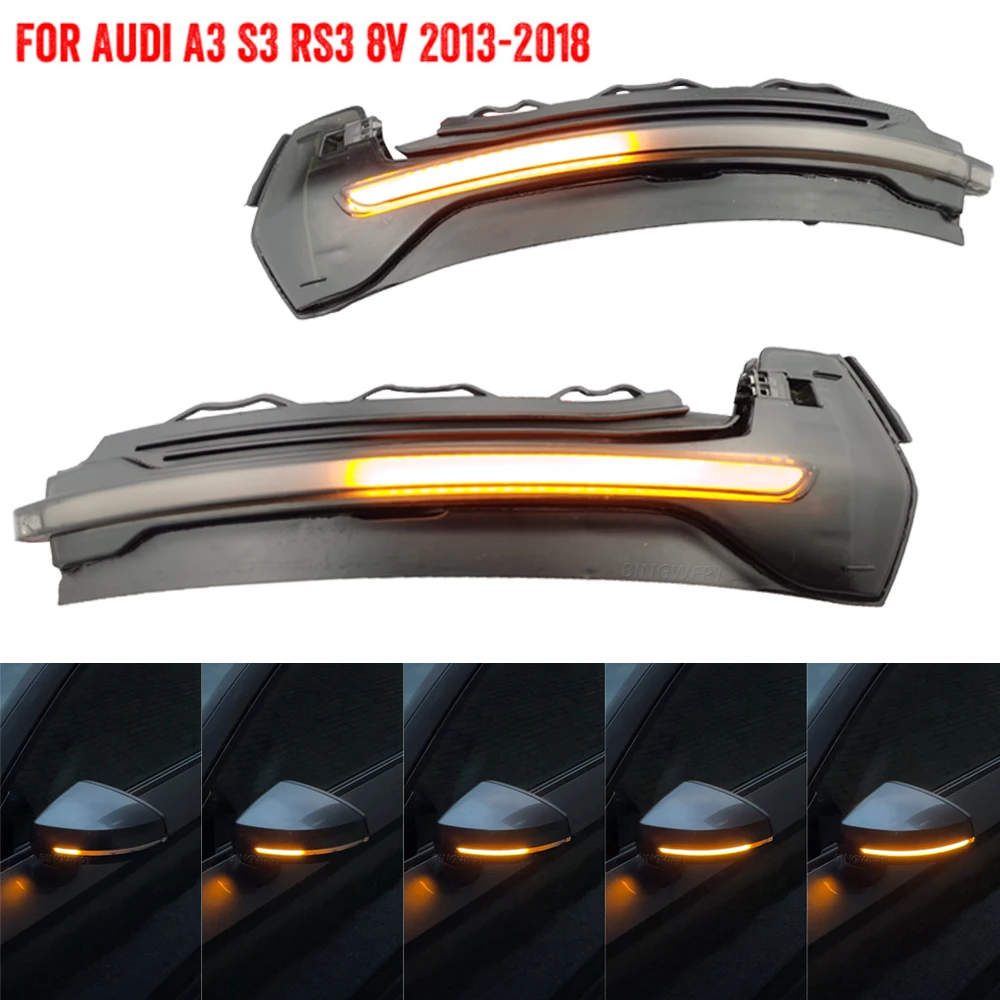 

Пара индикаторов зеркала, мигалка, подметальная динамическая прокрутка, светодиодный светильник для Audi A3 S3 8V RS3 2014 2015 2016 2017 2019 2020, указатель поворота