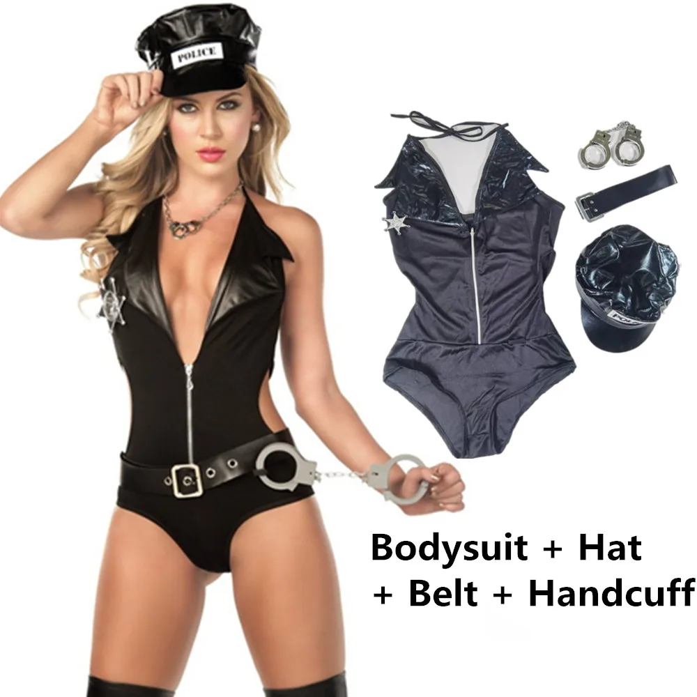 Sexy Police Woman Cosplay Costume Adult Woman Erotic Fantasies Cop Costumes Black Policewomen Uniform For Role-Playing Games