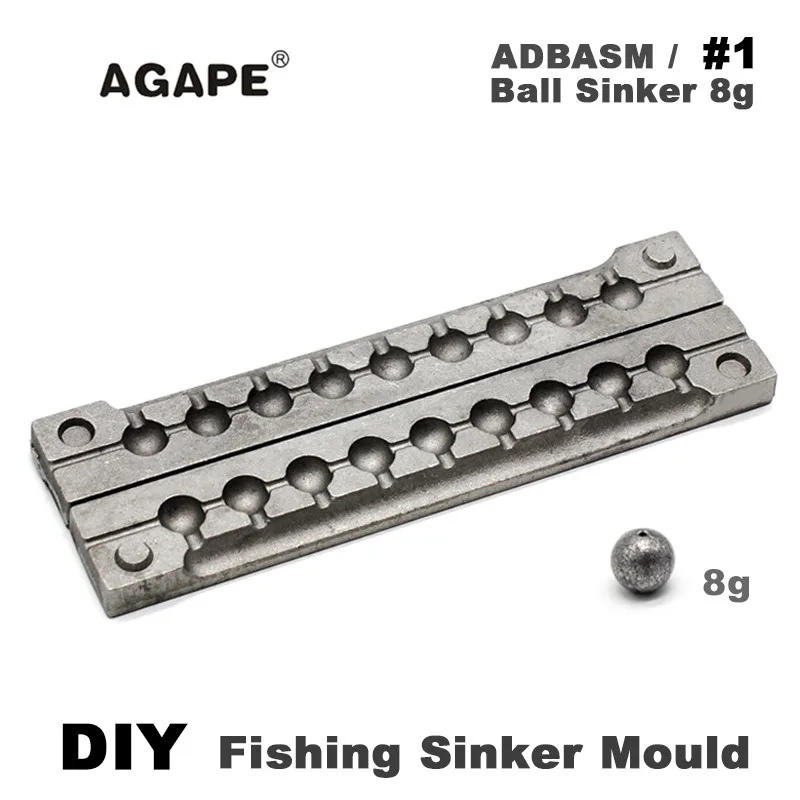 

Agape DIY рыболовные шарики грузила пресс-форма ADBASM/#1 шариковый грузила 8 г 9 полостей