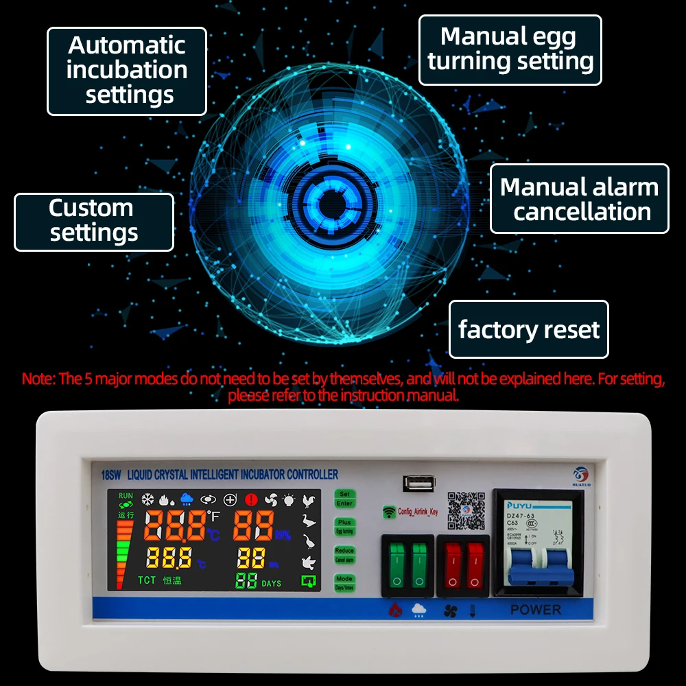 XM-18SW Intelligent Egg Incubator Automatic Temperature Humidity Controller Egg Incubator App Control System Hatchery Machine