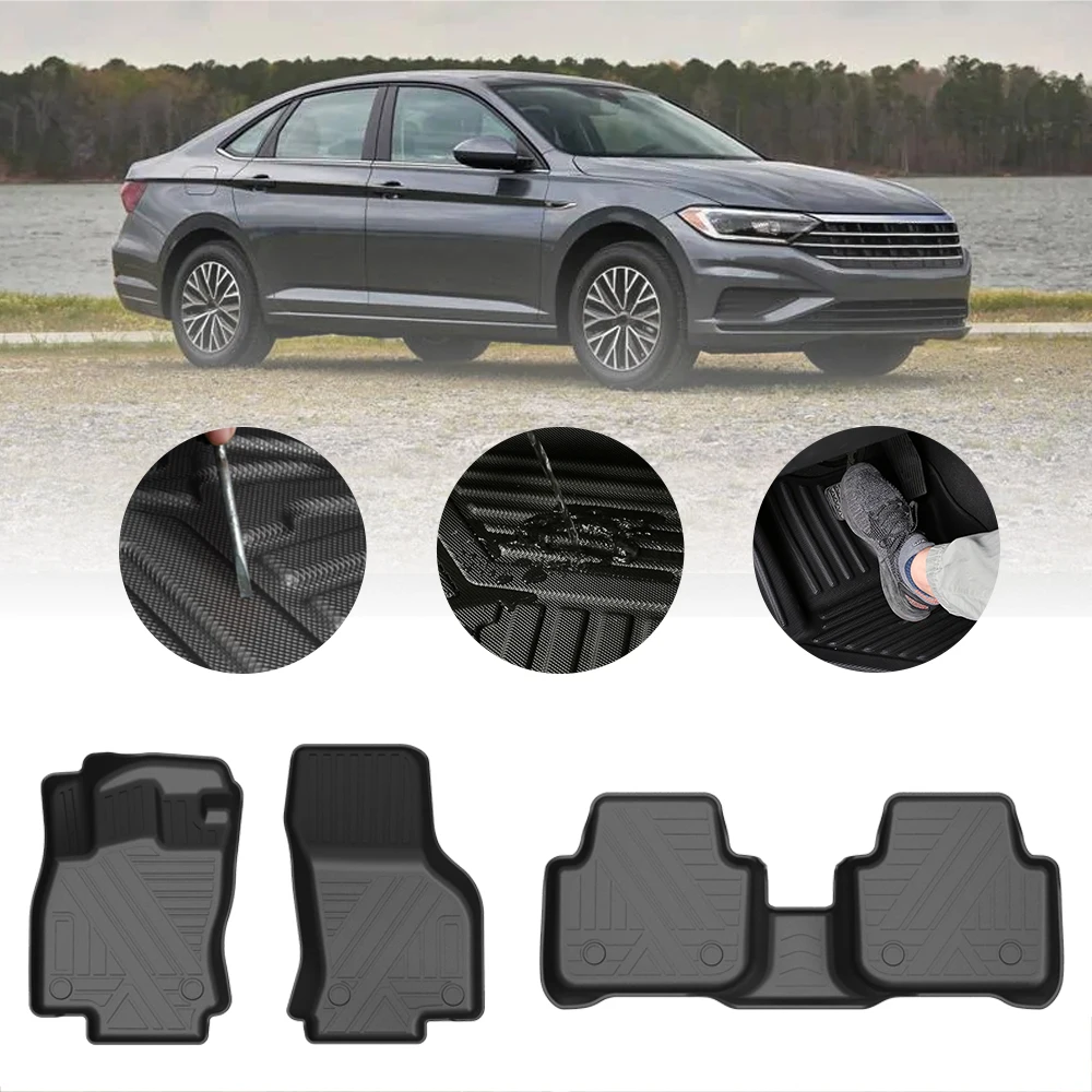 

Fully Surrounded Foot Pad For Volkswagen Jetta 2019-2020 Car Waterproof Non-Slip Rubber Floor Mat TPE Car Accessorie