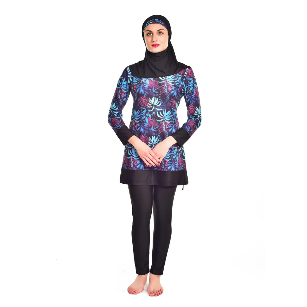 YONGSEN Floral Beach Burkini - Islamic Swim Dress with Hijab, Full Cover Muslim Swimwear 2024