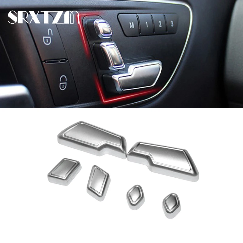 ABS Car Seat Adjust Button Cover Sticker for Mercedes-Benz A B C E Class W204 W212 GLA X156 CLA C117 GLE W166 ML GL GLS