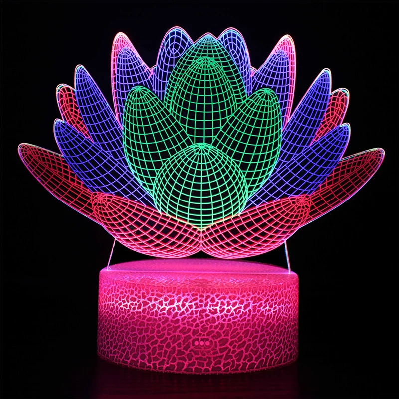 Nighdn Peacock 3d Night Lamp Illusion Night Light  for Children Bedroom Baby Gifts Birthday Christmas Decoration Arts Home Decor