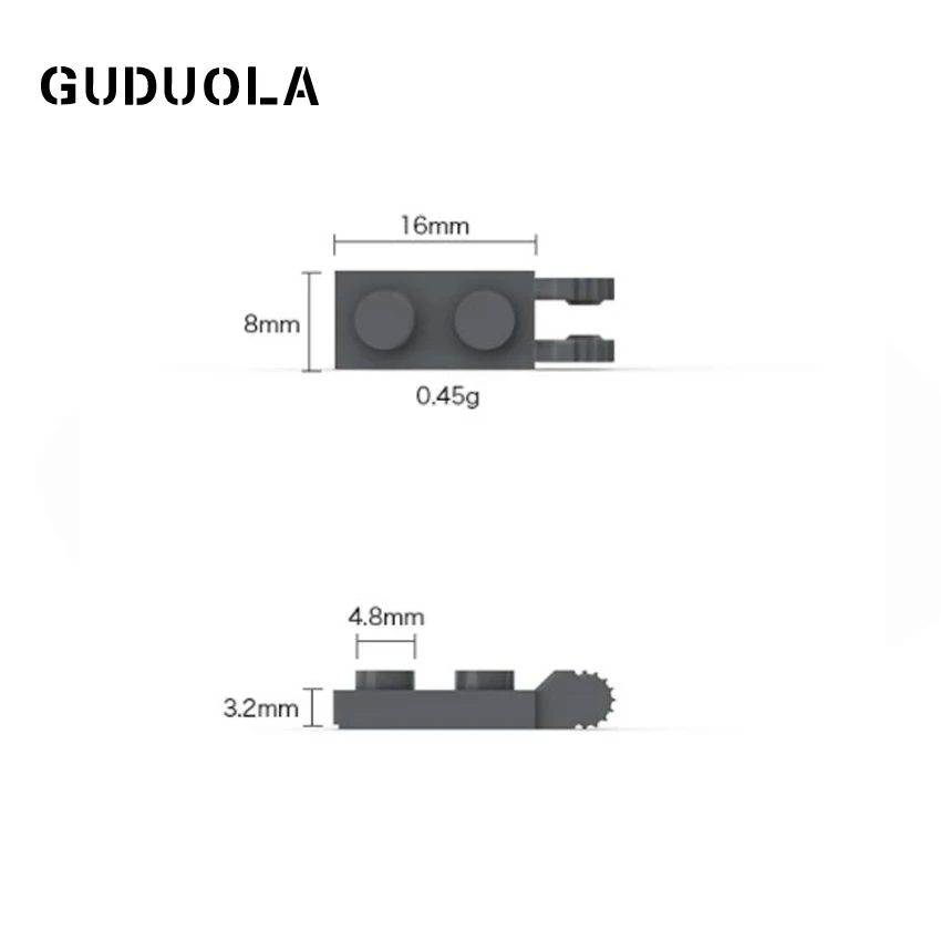 Guduola 44302 Hinge Plate 1x2 MOC Parts Locking with 2 Finger Education DIY Building Block Part Brick Toys 50 pcs/lot