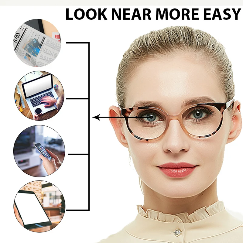 OCCI CHIARI Reading Glasses Women Round Eyeglasses Retro Clear Lens Presbyopia Eyewear Hyperopia Points For Reader Far Sight +2