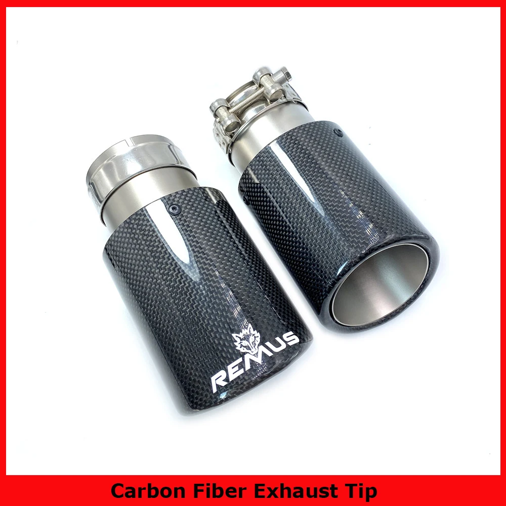 Top Quality Sandblasting Car Glossy Carbon Remus Muffler Tip Exhaust System Pipe Mufflers Exhaust Tips For BMW Benz Audi