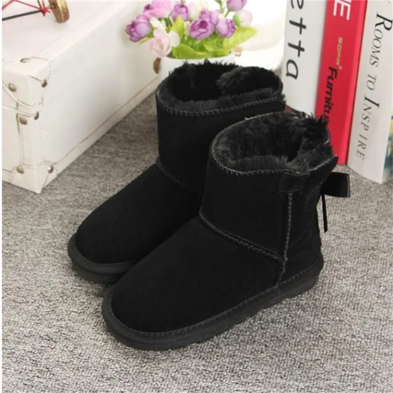 Australian Hot Sale Children 100% Genuine Leather Fashion Girls Boys Winter Snow Boots For Warm Winter flat Shoes baby boots