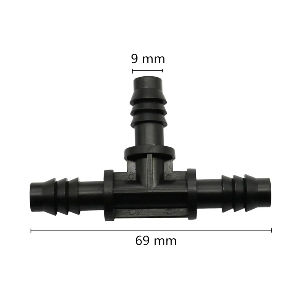 3/8 Inch Tee Barb Connector Dripper Watering Plants Tee  8mm/11mm Hose Connector Automatic Irrigation Watering Hose Splitter