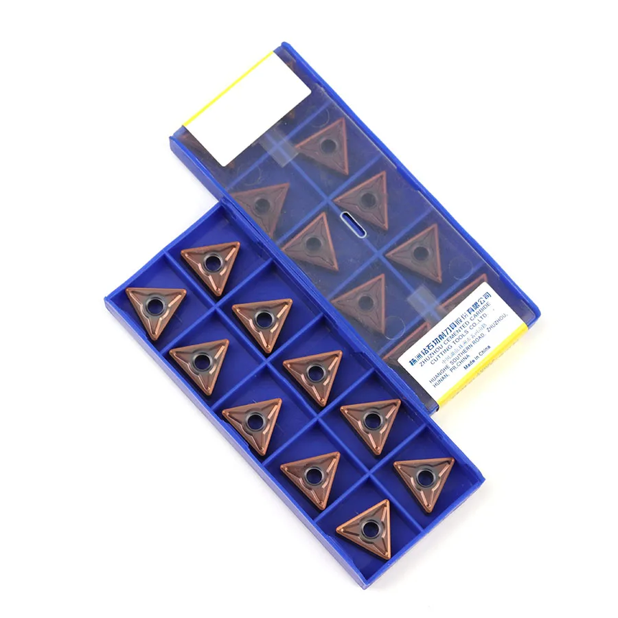 Herramienta de torneado de cuchillas de corte recubiertas, TNMG160404-EM YBG205, PVD, para torno CNC de acero inoxidable, superaleación y acero