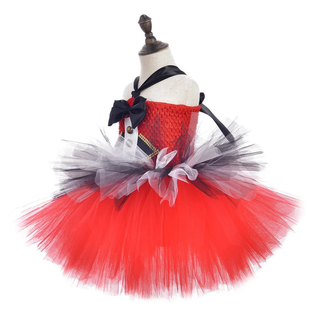 Circus Ringmaster Cosplay Dress Costume for Girls Kids Punk Rock Tutu Dresses Baby Girl Christmas Halloween Costumes Children