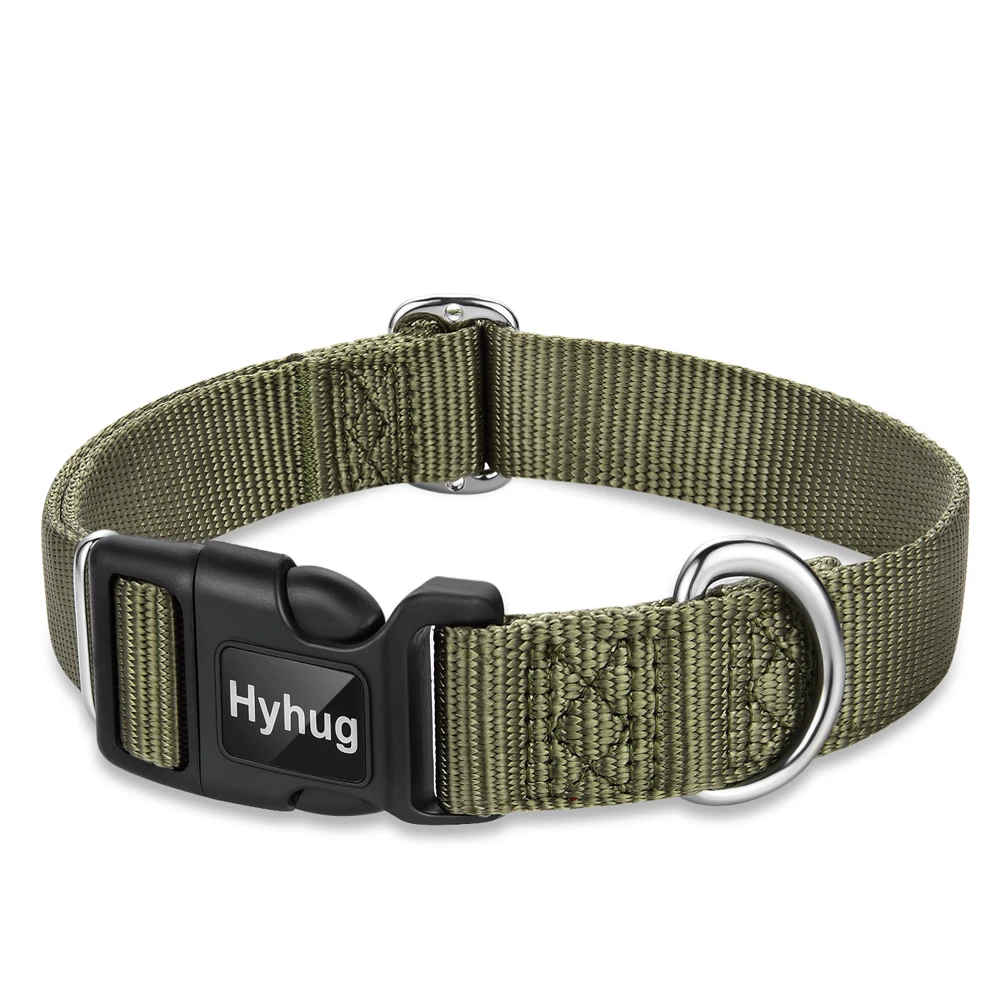 Hyhug Design Basic Classic Pets Collar, Adjustment Triglide slide Can Attached Name Tag, for Large Medium Small Dogs