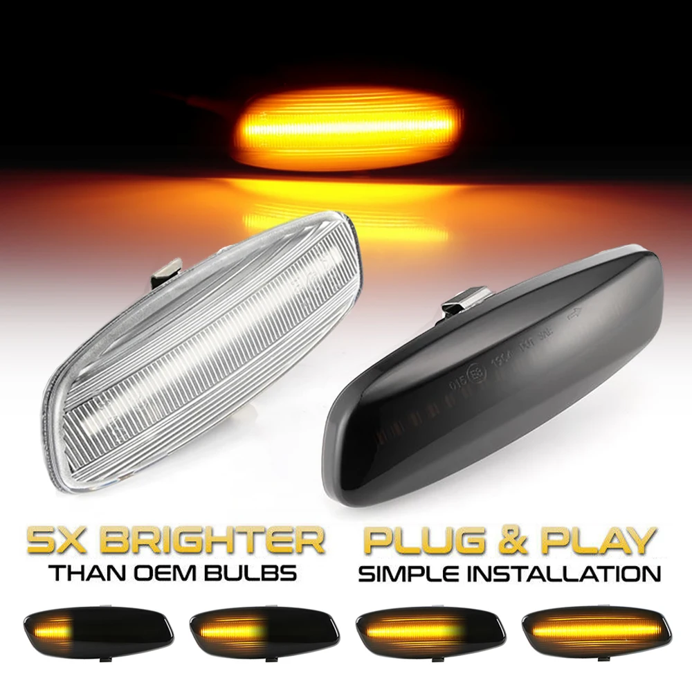 

2x Dynamic LED Side Marker Light Signal Blinker For Citroen C4 Coupe Picasso C3 C5 DS3 DS4 Peugeot 3008 308 207 5008 Partner RCZ