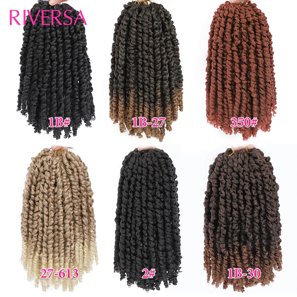 3/6/7Packs 10 Inch Passie Twist Haar Pre-Twisted Passie Twist Haak Hair Pre-lus Gehaakte Vlechten 1B 2 350 Ombre 27 30 613 # Blonde kleuren 12 strengen/pak 50g/pak Zacht Krullend Haar