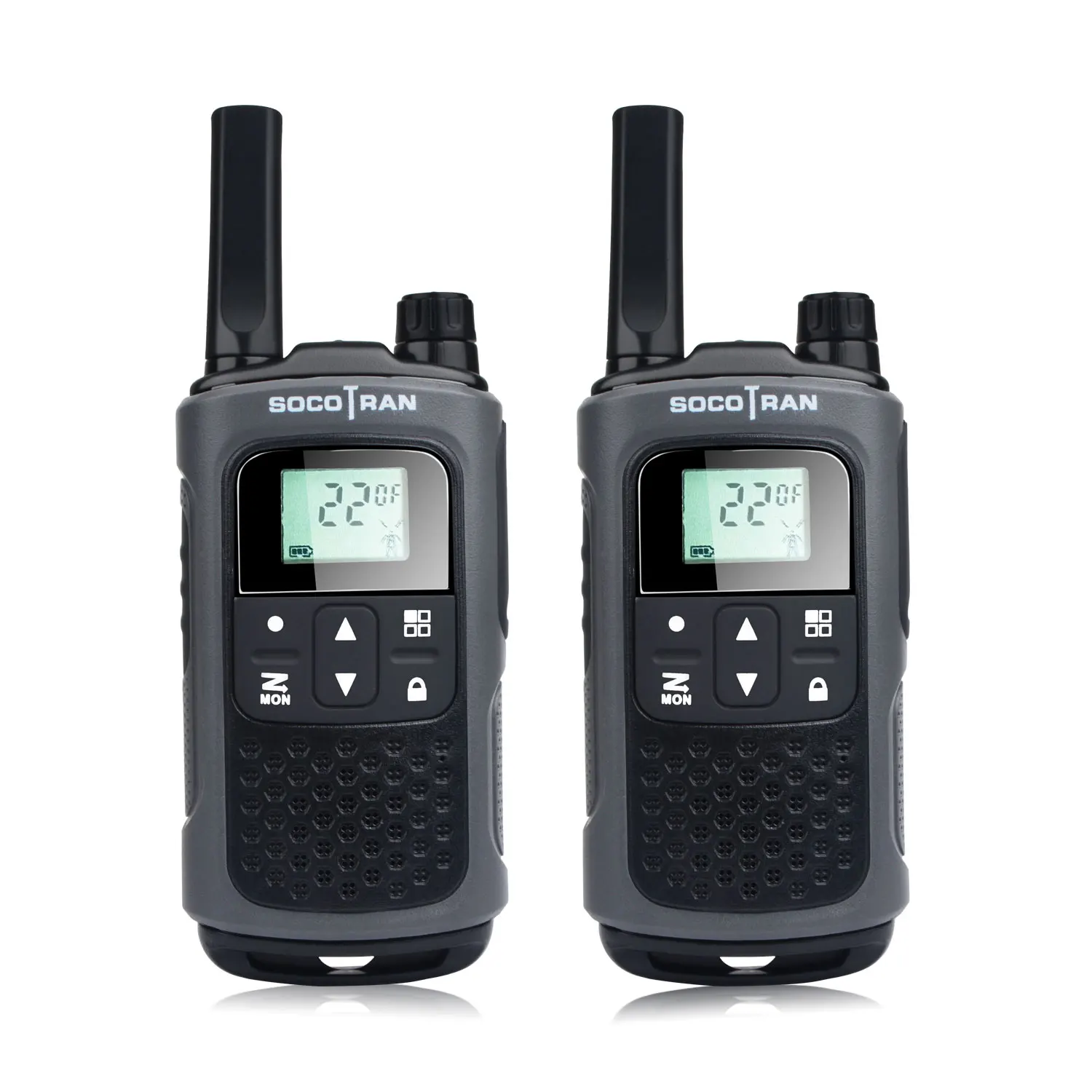 Rechargeable Walkie Talkies Socotran T80 0.5W 22CH Long Distance Two Way Radio VOX with privacy code & rechargeable battery Pair