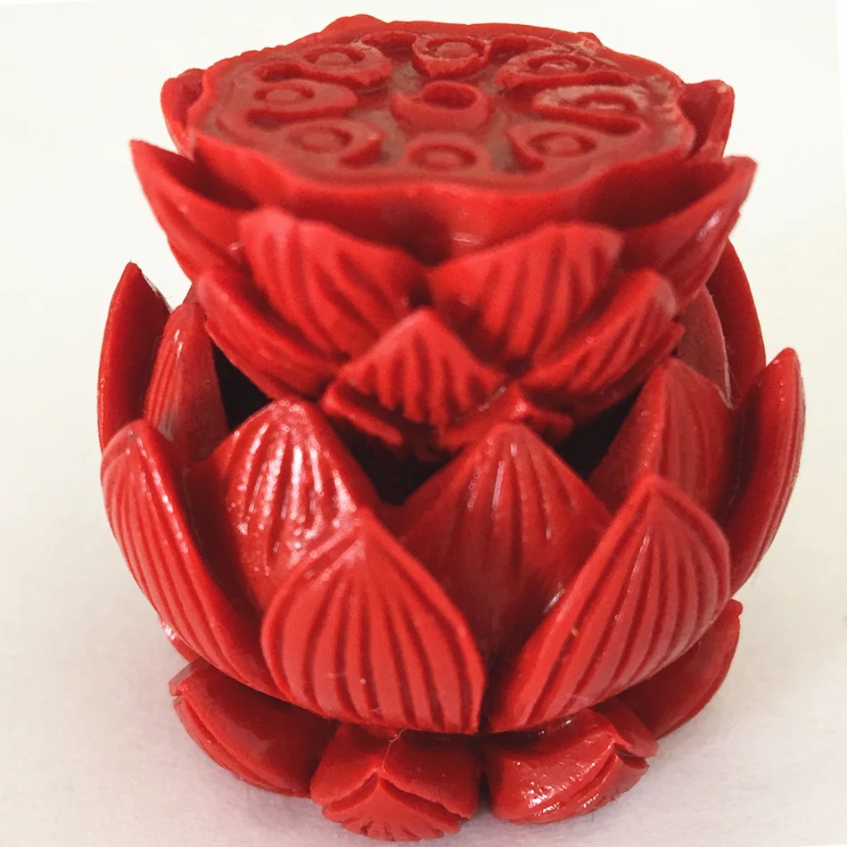 

New fashion red cinnabar 13x26mm 22x33mm lotus flower pendant double beads women diy jewelry fashion accessories B955