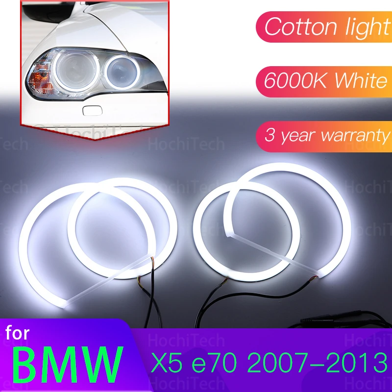 Angel Eyes Kit 6000L Cotton White  Ring Light for BMW X5 E70 2007 2008 2009 2010 2011 2012 2013