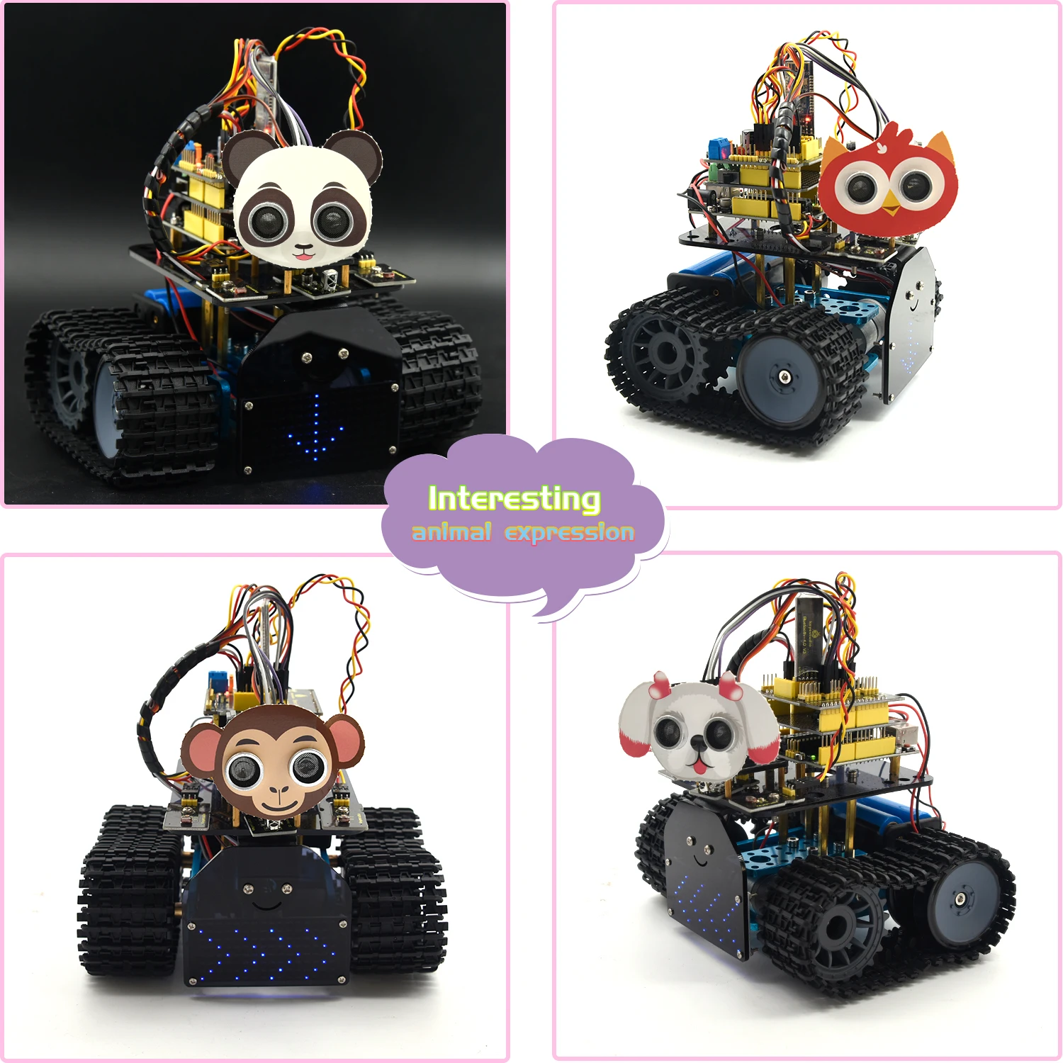 Keyestudio DIY Mini Tank Robot V2.0 Smart Robot Car Kit forArduino Robot Kit STEM+ 15Projects IOS &Android Control CE Compliant