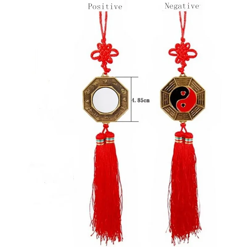 

Decorative pendant Chinese Feng Shui Bagua Mirror Yin Yang Bagua Mirror with Chinese Knot Good Luck Fortune Prayer Hanging Decor