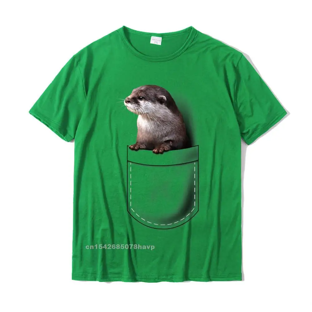 Cute Otter Pocket Peeking Pocket - Funny Otter Tshirt Men Classic Cosie Tops Shirts Cotton T Shirts Slim Fit