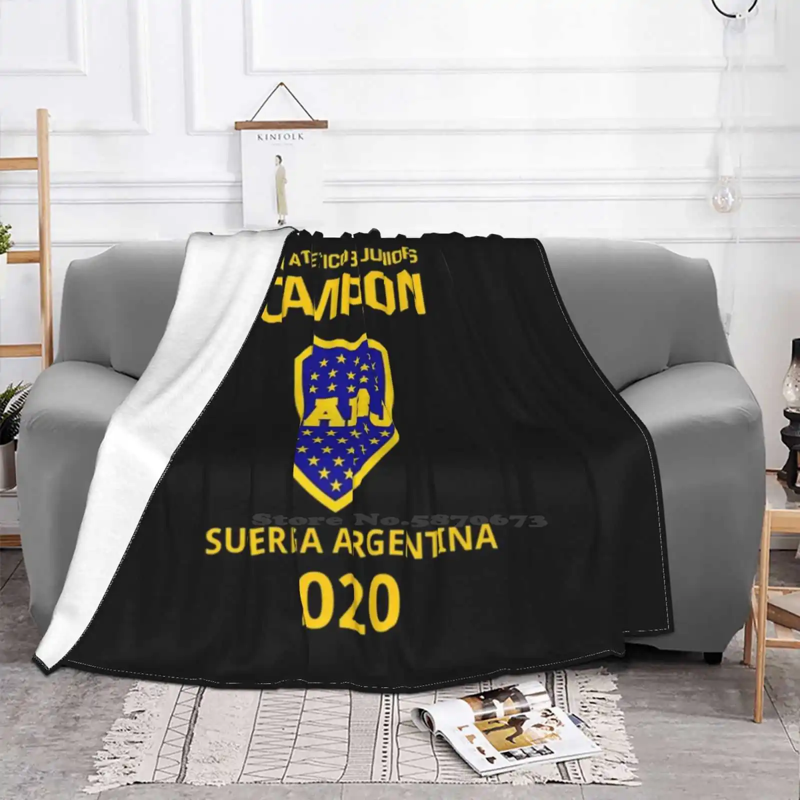 Club Campeon Cabj Superliga Argentina 2020 New Arrival Fashion Leisure Flannel Blanket Club Campeon Cabj