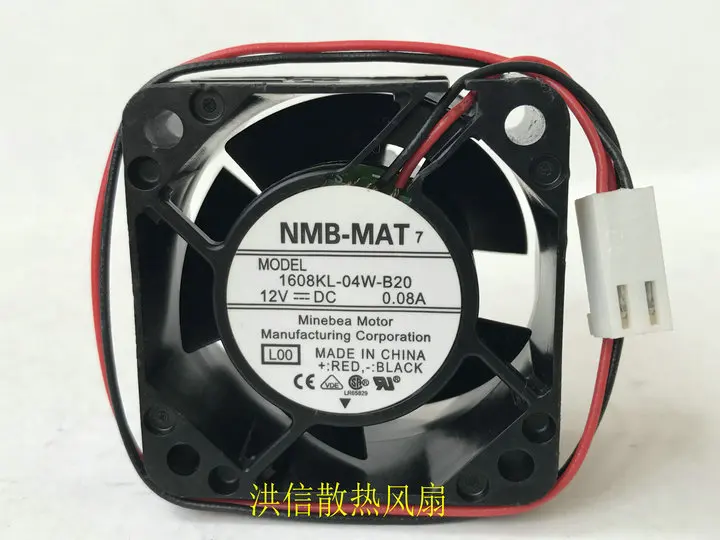 

NMB-MAT 1608KL-04W-B20 L00 DC 12V 0.08A 40x40x20mm 2-Wire Server Cooling Fan