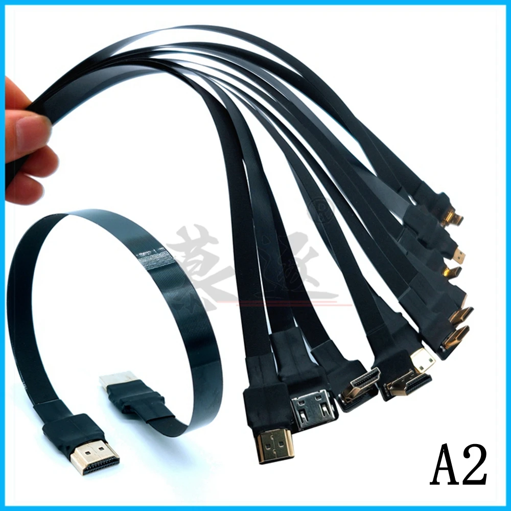 0.2M FPV HDTV kompatybilny typ A męski UP & Down Angled90 stopni do HD męski HDTV FPC płaski kabel do multicoptera fotografii lotniczej