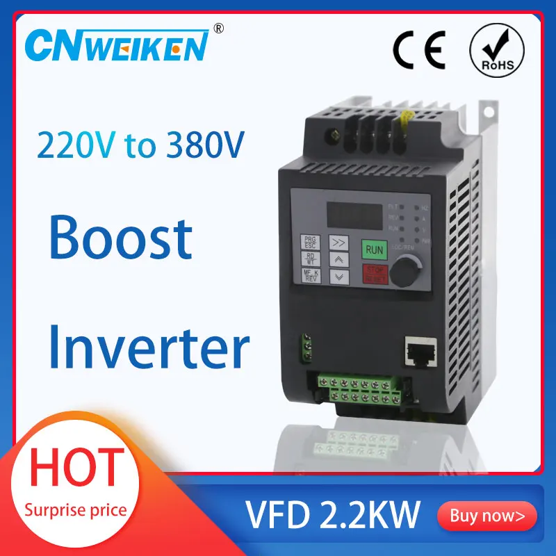 

Frequency inverter 220v to 380v 400V 2.2kw VFD Variable Frequency inverter control Variable Frequency Drive VFD 3 phase output