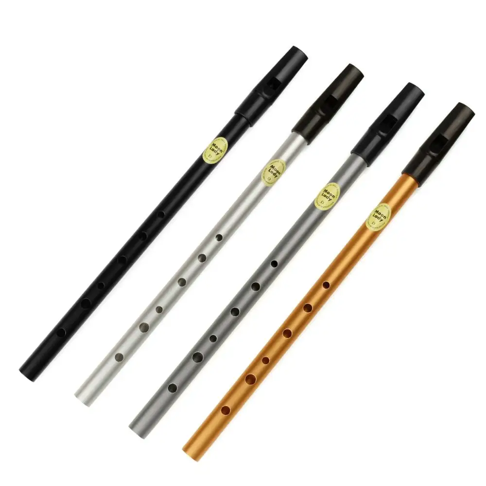 MoonLady-D Key 6 Holes Metal Flute, Irish Tin Whistle, Flute, Woodwind, Musical Instrument, Fluta, Mini Pocket Penny