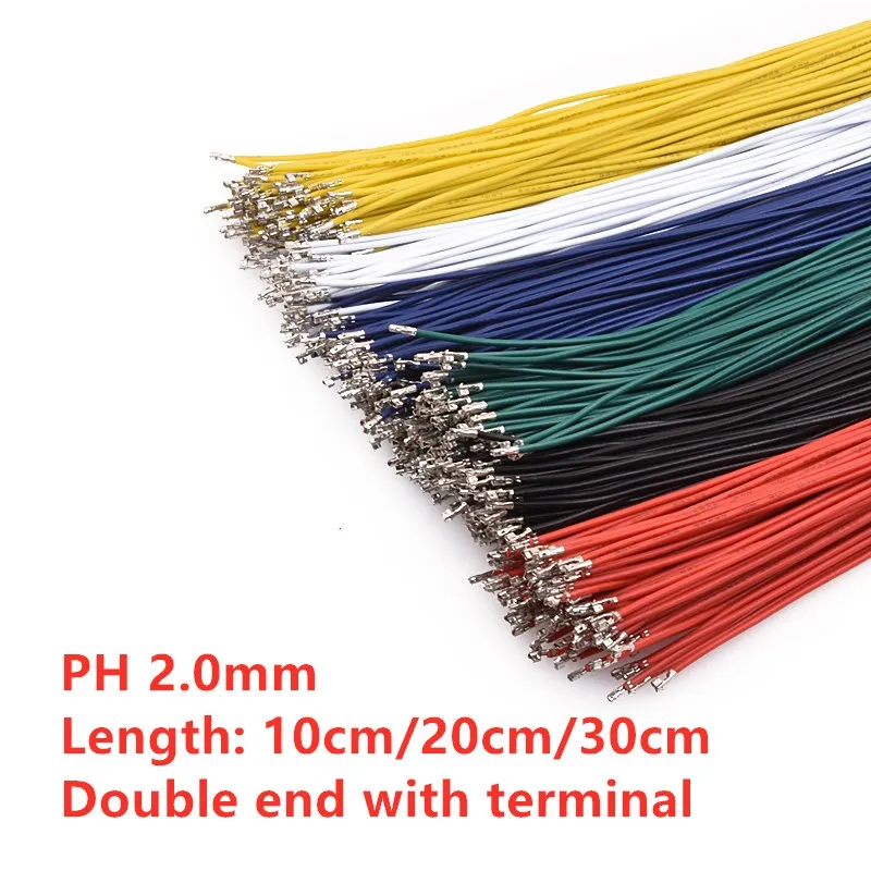 50pcs/Lot PH 2.0MM Terminal Wire Double Head with Terminal Without Housing 10cm 20cm 30cm Female To Female Electronic Wire 26AWG