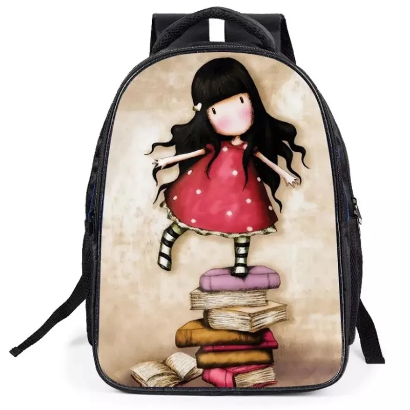 Mochila-Sac d\'école de peinture de beauté pour enfants, sac à dos portable respirant, sac à dos léger pour fille, grande capacité, tendance