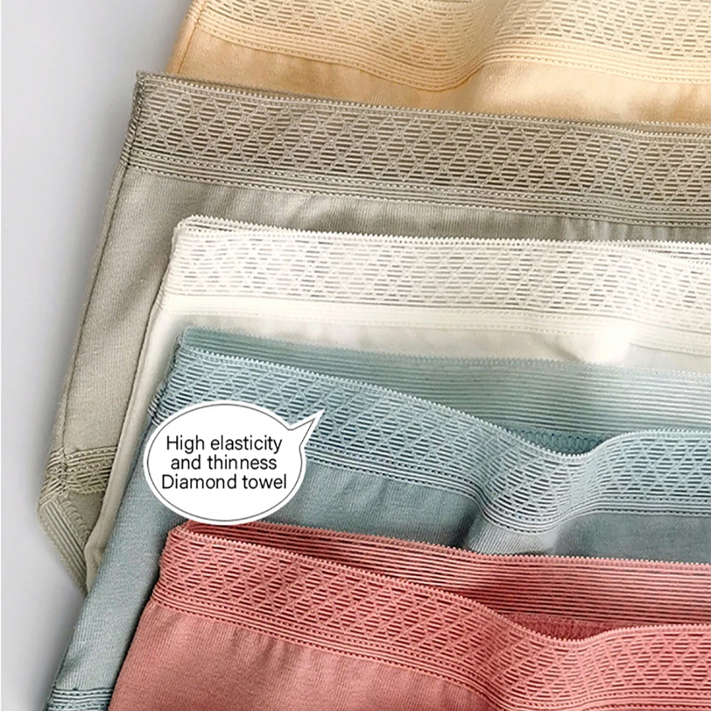 4pcs Women Panties Large Size Cotton Underwear Female Sexy Lingerie Breathable Soft Briefs Student Mid Waist Underpants M-XL