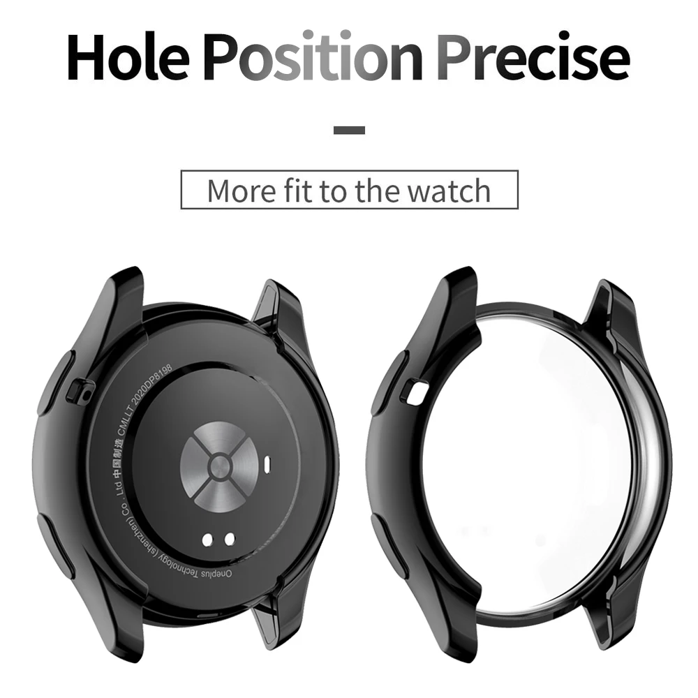 Ultra-Slim TPU Watch Case for OnePlus Watch Silicone Protective Cover Anti Scratch Shell Screen Film For One Plus SmartWatch