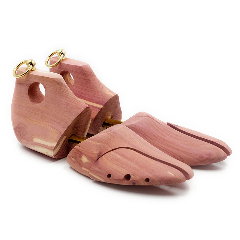 1 Pair Red Cedar Wood Adjustable Shoe Shaper Men's Shoe Tree Stretcher Support For Men Boot Expander Device