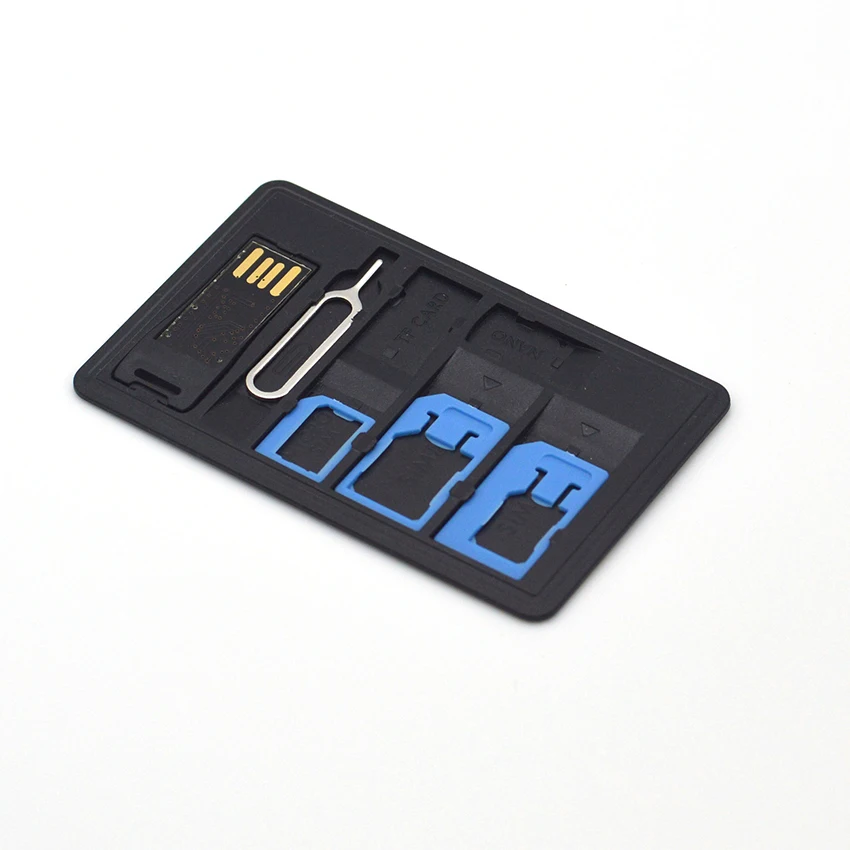 Multifunctional Cellphone Micro Sim Standard SIM Storage Case Lightweight 2-in-1 TF Cards Reader Micro-USB/USB Eject Pin