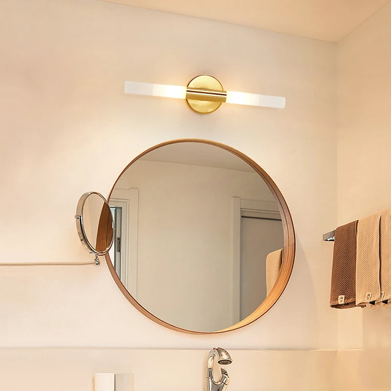 Indoor Decoration LED Wall Light Simple Style Metal And Acrylic Tube Bathroom Bedroom Dressing Table Lamp Vanity Mirror Lights