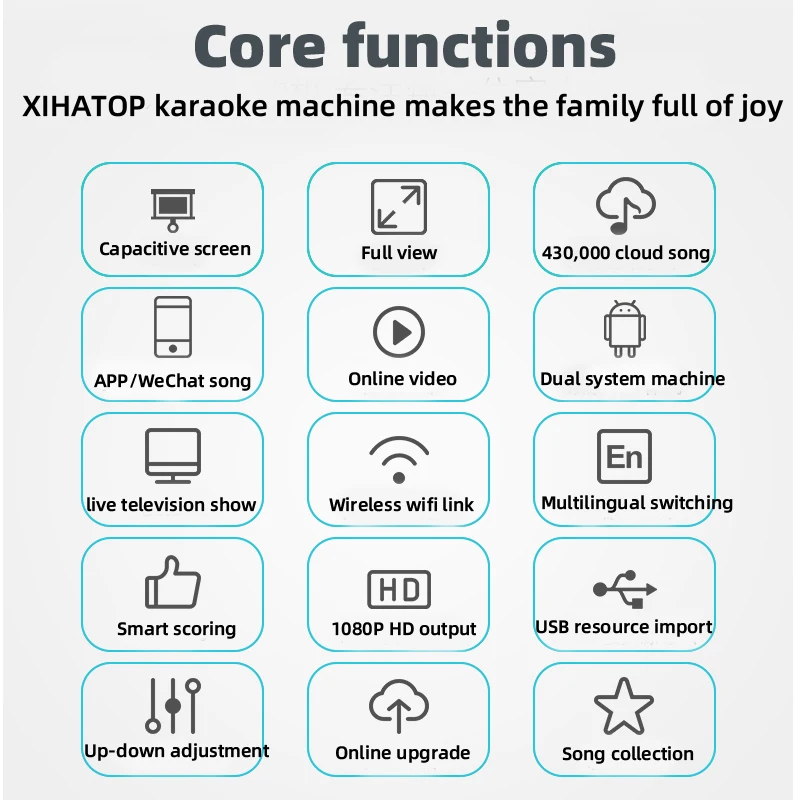 Conjunto de áudio da família ktv, orador do jogador de karaoke com amplificador, misturador, microfone, 4tb hdd 80k chinês e inglês música jukebox