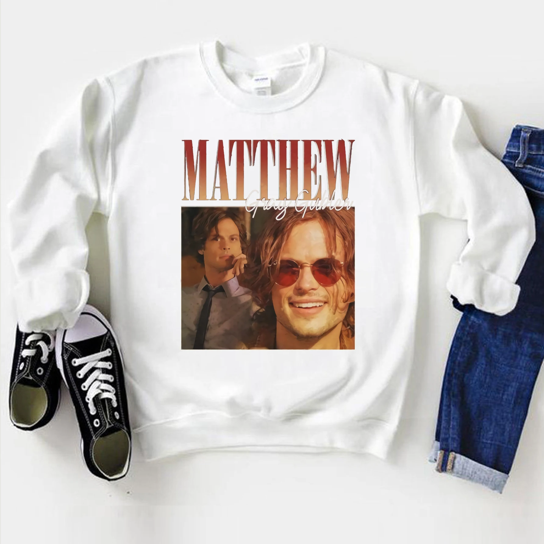 TV Show Criminal MInds Sweatshirt Vintage Matthew Gray Gubler Graphic Sweatshirts Spencer Reid Homage Hoodies