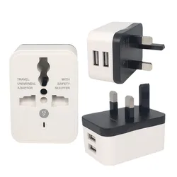 2 USB Charging Universal Travel Adapter International World Travel AC Power Converter Plug Adapter Socket EU UK US