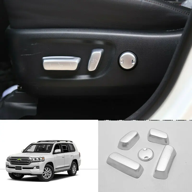 

For Toyota Highlander 2015-2019 ABS silver Seat adjust Handle Button Moulding Cover Trim Car Accessories 5pcs