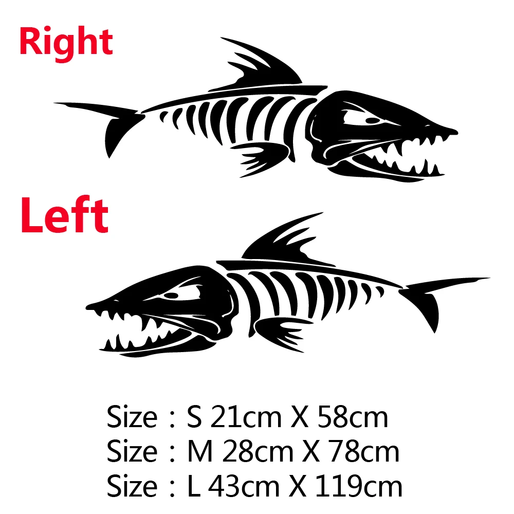 Lage Größe Fisch Knochen Aufkleber für Boot Körper Aufkleber Styling Motor Haube Decor Cruise Aufkleber Wandbild Vinyl Covers Autosticker