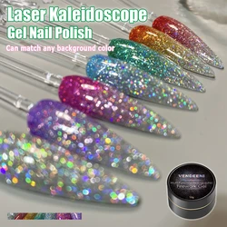 Vendeeni Laser Kaleidoscope Glitter Gel Nail Polish Shiny UV Soak Off Gel Varnish Can Match Any Base Color Nail Art Gel Lacquer