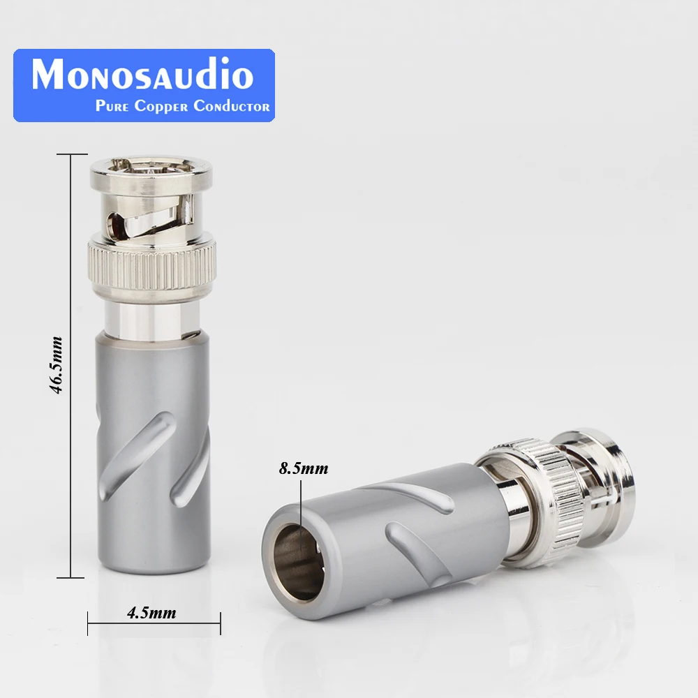 

Monosaudio BNC75 Pure Copper Rhodium Plated BNC Connector BNC Male Plug BNC Video Cable HD SDI Connector 75-5 BNC plug