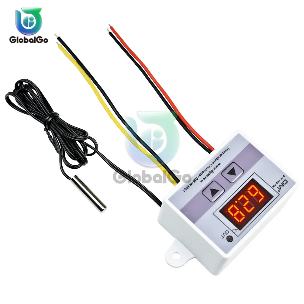 XH-W3001 W3001 LED Digital Thermoregulator Temperature Tester Smart Thermostat Temperature Sensor Controller Relay Output