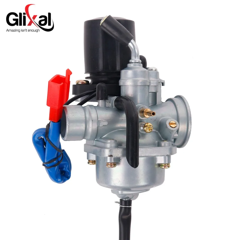 Glixal 1PE40QMB Jog 50cc 72cc 90cc 19mm Carburetor with Electric Choke for Minarelli 2 Stroke 1E40QMB Scooter Moped Carb PZ19J