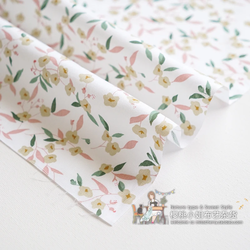 160x50cm Early Summer Printed Small Floral Vintage Pure Cotton Fabric Making Bed Sheet Clothing Cloth