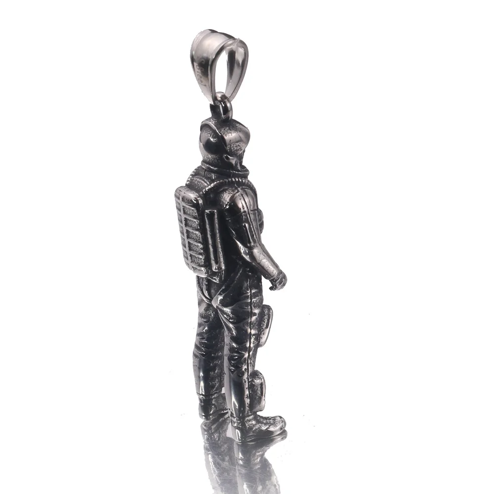 Pendentifs d'astronautes 3D en acier inoxydable 316L, pour la fabrication de bijoux, accessoires de collier à ton rétro