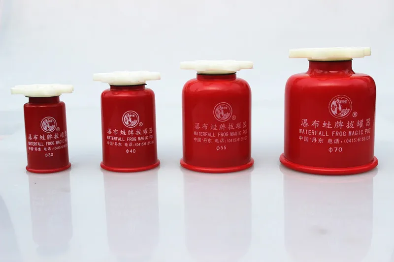4 pcs High quality Genuine waterfall frog magic pot acupuncture massage cupping hand screw type red cans non- peak cupping